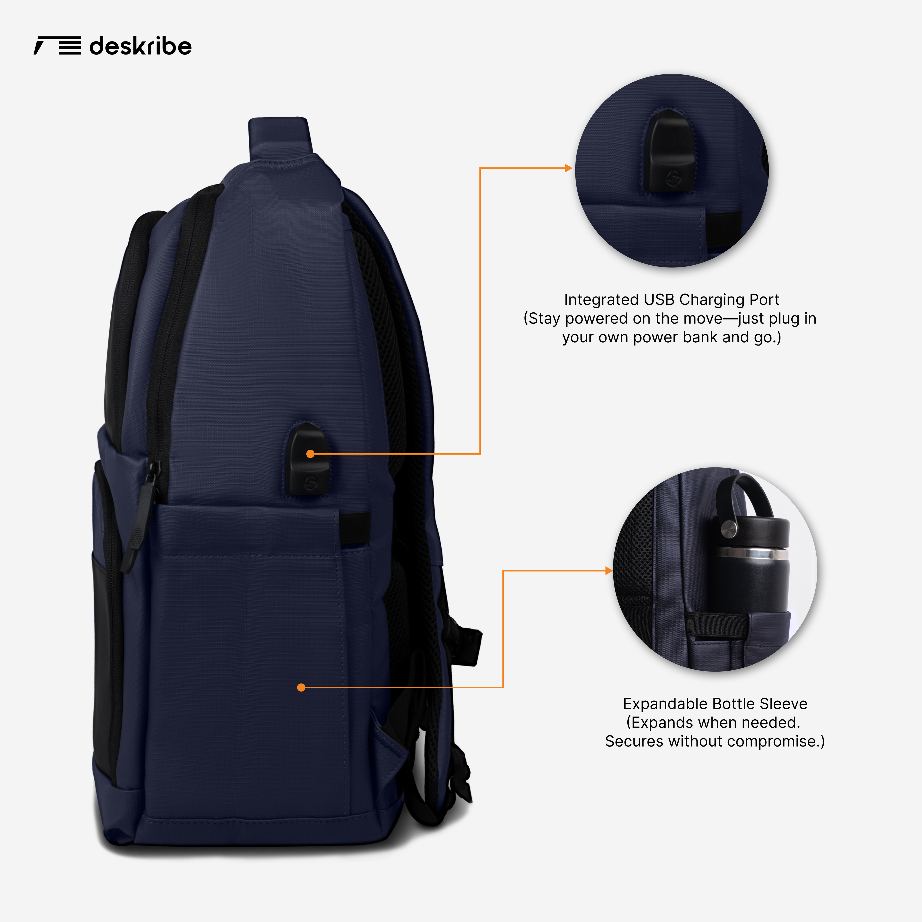 Linea Laptop Backpack (Blue)